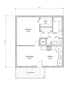 the floor plan for a two bedroom apartment with an attached bathroom and living room area