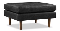 The style-forward pinchhitter. Whether you need an extra seat, footrest or coffee table, this hand-finished tufted leather ottoman’s got your back. The corner-blocked wood frame with legs in a walnut finish is sturdy enough to be lugged around while the high-density foam and feather down filling makes for a plush yet firm sit. But our favorite part? The full-grain, aniline-dyed leather will gradually develop a unique patina as it collects markings and texture from everyday use making each piece Tufted Leather Ottoman, Grey Linen Sofa, Cowhide Upholstery, Coffee Table Ottoman, Table Ottoman, Poly & Bark, Tufted Leather, Linen Sofa, Ottoman Coffee Table