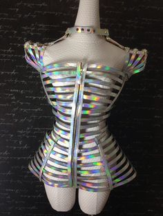 Nightclub Bar Female Costumes Silver Laser Mirror Bodysuit Hollow Jumpsuit Model Catwalk Stage Wear Team Dance Show DJ silver-S Unitard Costumes, Female Costumes, Model Catwalk, Mirror Clothes, Nightclub Bar, Alien Costume, Silver Bodies, Halloween Costumes Makeup, Costume Makeup