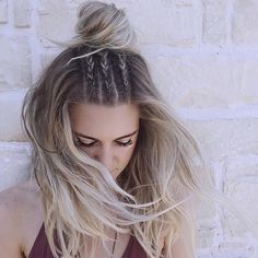 Cute braided hairstyle Blonde Hair, A Woman, Braids, Blonde, Wall, Hair, Plaits