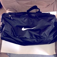 This Is A Brand New Nike Duffel Bag Nike Black Bags For Everyday, Nike Black Everyday Bags, Everyday Black Nike Bag, Nike Black Bag With Zipper Closure, Nike Black Sporty Bag, Nike Black Shoulder Bag For Travel, Nike Gym Bag With Zipper Closure, Nike Black Travel Shoulder Bag, Nike Rectangular Everyday Bags