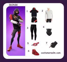 the costume is designed to look like an action figure, and features all kinds of accessories