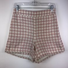 Reposhing This Item I Purchased From @2wears. Loved It, But Ready To Rotate For Something New. Questions? Leave A Comment Below! Checkered Shorts, Pink And White Plaid, Tweed Shorts, Bachelorette Trip, White Tweed, High Waist Shorts, Twill Shorts, Fit N Flare Dress, Threading