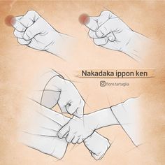 two hands holding each other with the words naadaka upon ken written below them