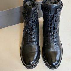 Like New Thursday Combat Boots! Only Worn Once For About An Hour And Decided I Needed A Larger Size But It Was Past Their Return Period. (Perfect Fit If You Typically Wear An 8.5). Black, Full-Grain Leather With Rubber Outsoles. Side Zipper Makes Them Easy To Get On And Off Without Fussing With The Laces. Ships With Original Thursday Box And Black Thursday's Shoe Bag. Black Leather Combat Boots With Plain Toe, Classic Lace-up Combat Boots With Goodyear Welt, Black Lace-up Combat Waterproof Boots, Black Fade-resistant Combat Boots, Black Lace-up Combat Boots With Leather Footbed, Thursday Boot Co, Thursday Boots, Boot Companies, Womens Combat Boots