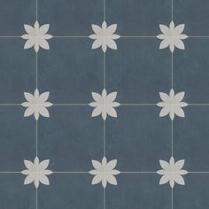 a tile pattern with white flowers on a dark blue background for wallpaper or floor covering