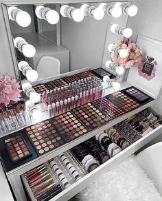 Makeup Beauty Room, Makeup Vanities, Makeup Room Decor, Ikea Malm, Glam Room, Salon Interior Design