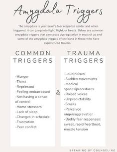 Amygdala Triggers by Speaking Of Counseling | TPT Common Triggers, Prostate Health Men, Mental Health Therapy, Mental Health Counseling, Therapeutic Activities, Testosterone Booster, Emotional Awareness, Therapy Worksheets