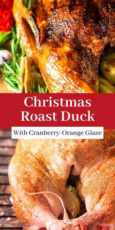 christmas roast duck with cranberry orange glaze