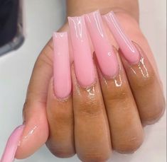 Long Acrylic Nail Designs, Simple Acrylic Nails, Long Acrylic Nails Coffin, Bling Acrylic Nails, Pink Acrylic Nails