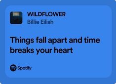 a blue square with the words wildflower and billie elish