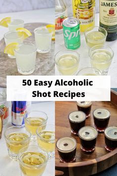 four different types of alcoholic shots. Easy Shots To Make, Shots To Make, Breakfast Shot, Bar Shots