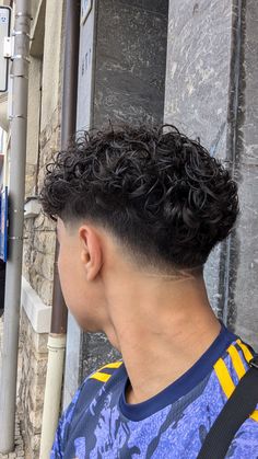 Haircut For Boys Curly Hair, Haïr Style For Curly Hair Men, Haircut Ideas For Curly Hair Men, Mullet Fade Curly Hair, Loose Perms For Men, Hair Cuts For Curly Hair For Boys, Hair Styles For Curly Hair Men, Faded Haircut For Men Curly Hair, Mens Haircut Curly Hair Fade