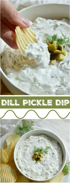 this dip is made with dill pickle dip and has potato chips in it