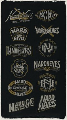 a black and white poster with different types of logos on it's back side