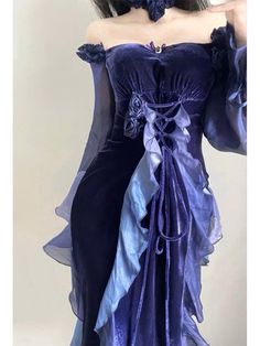 Gothic Homecoming Dress, Purple And Gold Wedding Dress, Purple Dress Fancy, Moon Princess Dress, Purple Dress Design, Fancy Purple Dress, Purple Clothes Aesthetic, Gothic Fashion Aesthetic, Outfit Ideas Fancy