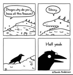 a comic strip with an image of a bird and a shark