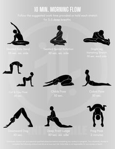 a poster showing how to do yoga for beginners and advanced people in the morning