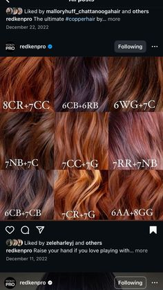 Auburn Copper Hair Formula, Copper Brown Hair Formula, Copper Formula, Shades Eq Formulas, Brown Hair Color Chart, Copper Brown Hair, Hair Formulas, Hair Formula