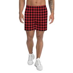 Recycled polyester men's buffalo plaid Christmas shorts You'll receive Christmas shorts for men with a red and black buffalo plaid design and recycled polyester fabric. This buffalo plaid shorts can make great Christmas costume, Christmas outfit, holiday shorts, Christmas party outfit, Christmas pajamas bottoms, red surfing shorts, mens swimwear, men's swimsuit bottom, holiday athletic shorts, bathing suit bottom, winter shorts, Christmas clothing, festive clothing, workout shorts, men's gym sho Casual Red Bottoms For Christmas, Short Hombre, Christmas Pajama Bottoms, Christmas Shorts, Mens Gym Shorts, Christmas Jammies, Winter Shorts, Christmas Party Outfit, Christmas Pjs