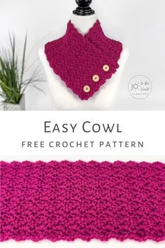 the easy crochet cowl is made with yarn