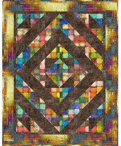 Kaleidoscope - Color Block Multi Quilt Kit Rustic Quilts, Kaleidoscope Quilt, Quilt Patchwork, Quilt Kit, Quilt Patterns, Color Block, Logo Design, Pattern, Fabric