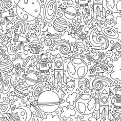 an abstract black and white background with space related items