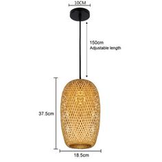 an image of a light fixture with measurements for the size and width, on a white background