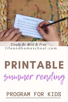 the printable summer reading program for kids is an easy way to learn how to write and