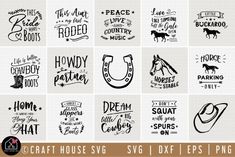 12 horse svg bundle for cricut, silhouettes and other crafting projects