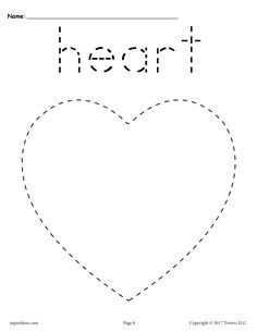 FREE Heart Tracing Worksheet Heart Tracing, Shape Worksheets For Preschool, Shapes Lessons, Shapes Worksheet Kindergarten, Shape Tracing Worksheets, Preschool Tracing, Tracing Worksheets Preschool, Free Preschool Worksheets