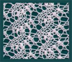 an image of a piece of white lace on a green background with the words, croche