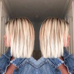 Straight Blonde Hair, Blonde Hair Looks, Platinum Blonde Hair, Hair Color And Cut, Haircuts For Fine Hair, Hair Envy, Shoulder Length Hair, Great Hair, Blonde Hair Color