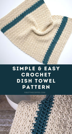 Simple & Easy Crochet Dish Towel Pattern Even Moss Stitch Crochet, Crochet Dish Towel Pattern, Even Moss Stitch, Moss Stitch Crochet, Diy Crochet Gifts