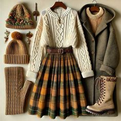 Moody Cottagecore Outfits, Classic Winter Outfits Classy, Cottagecore Academia Aesthetic Outfit, Cottage Core Modern Outfits, Hobbit Capsule Wardrobe, Cottagecore Cardigan Outfit, Cottage Core Christmas Outfit, Cute Cottagecore Outfits Casual, Cottagecore Outfits Autumn