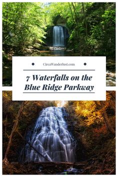 waterfalls on the blue ridge parkway with text overlay