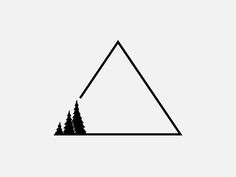 a triangle with trees in the middle