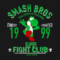 a t - shirt that says smash bros challenge approaching with a cartoon character on it