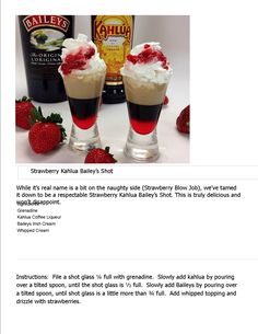 two glasses filled with ice cream and strawberries