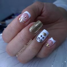 Nails Navidad, Designs For Short Nails, Nail Art Diy Easy, Gel Nail Art Designs, Casual Nails, Pretty Nail Art Designs, Christmas Nails Acrylic, Pretty Nail Art