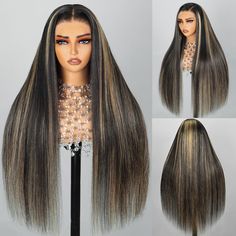 PRICES MAY VARY. Our Highlight Lace Front Wig Material: 100% unprocessed Brazilian virgin human hair, cut from one donor only. Lace Type: this FB27 wigs human hair is 13x4 Transparent lace, 210% density, with baby hair, Pre-Plucked, bleached knots The Ombre Hair Quality: We have very strict quality testing. Our hair is no tangle,no shed, no lice, could be dyed,bleached, curled as your own hair. Lace Materia: Transparent lace, Lace Frontal With Weft in the centre, Half Machine Made & Half Hand Tied, Soft, Healthy, No Smell, Tangle-free, Minimal Shedding Cap Size: Average Size, suit for most customers, 4 combs to fix, 2 elastic straps to adjust. 
Hair Specifications:
 1.Type: Brazilian Human Hair 13X4 613 Lace Front Wig 
 2. Material: 100% Human Hair 
 3. Texture: 613 Lace Front Wig Body Wav Highlight Lace Front Wig, Ombre Lace Front Wig, Wig Material, Ombre Lace Front, Wig Lace Front, Hd Lace Frontal, Ombre Lace, Hair Knot, Lace Front Wigs Human Hair