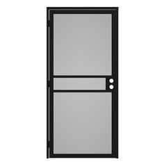 The highest level of protection offered in the Pasadena security door is found with this woven stainless steel screen. This screen provides a tough barrier between you and unwanted guests. RELIABILT Pasadena 36-in x 81-in Black Steel Surface Mount Universal/Reversible Security Door with Black Screen | 91904052-RB Steel Screen, Steel Security Doors, Stainless Steel Screen, Door Sweep, Security Doors, Box Building, Door Manufacturer, Storm Door, Front Door Design