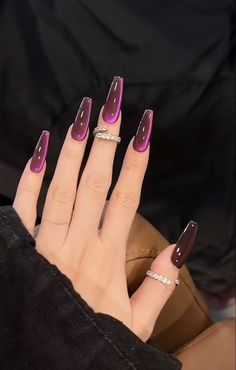 Elegant Birthday Nails Coffin, Black Color Changing Nails, October Nail Ideas Acrylic, Cat Eye Nail Ideas, Cateyes Nails, Fantasy Nails, Cat Eye Nails, Cat Nails, Jelly Nails