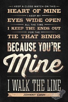 a black and white poster with the words i walk the line in different font styles