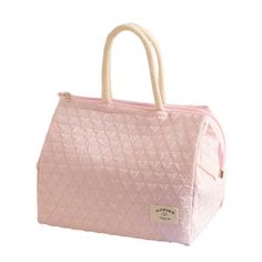 a pink handbag on a white background