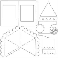 cut out shapes to make a paper boat and other items for the crafting project