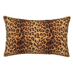 a leopard print pillow on a white background