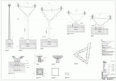 an architectural drawing shows the construction details for a tower crane