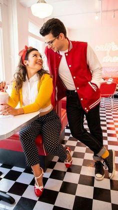 Fundraiser Outfit, 50s Party Outfit, 50s Themed Party, 50's Aesthetic, Sock Hop Outfits, 50s Photoshoot, Grease Outfits, 50s Outfit, Prenup Shoot