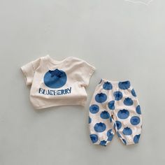 MiniOlie Cute Sets – MiniOlie Colorful Baby Clothes, Blueberry Print, Baby Boy Clothes Newborn, Baby Top, Baby Fits, Kids Gear, Baby 2, Top And Pants Set, Clothes Set